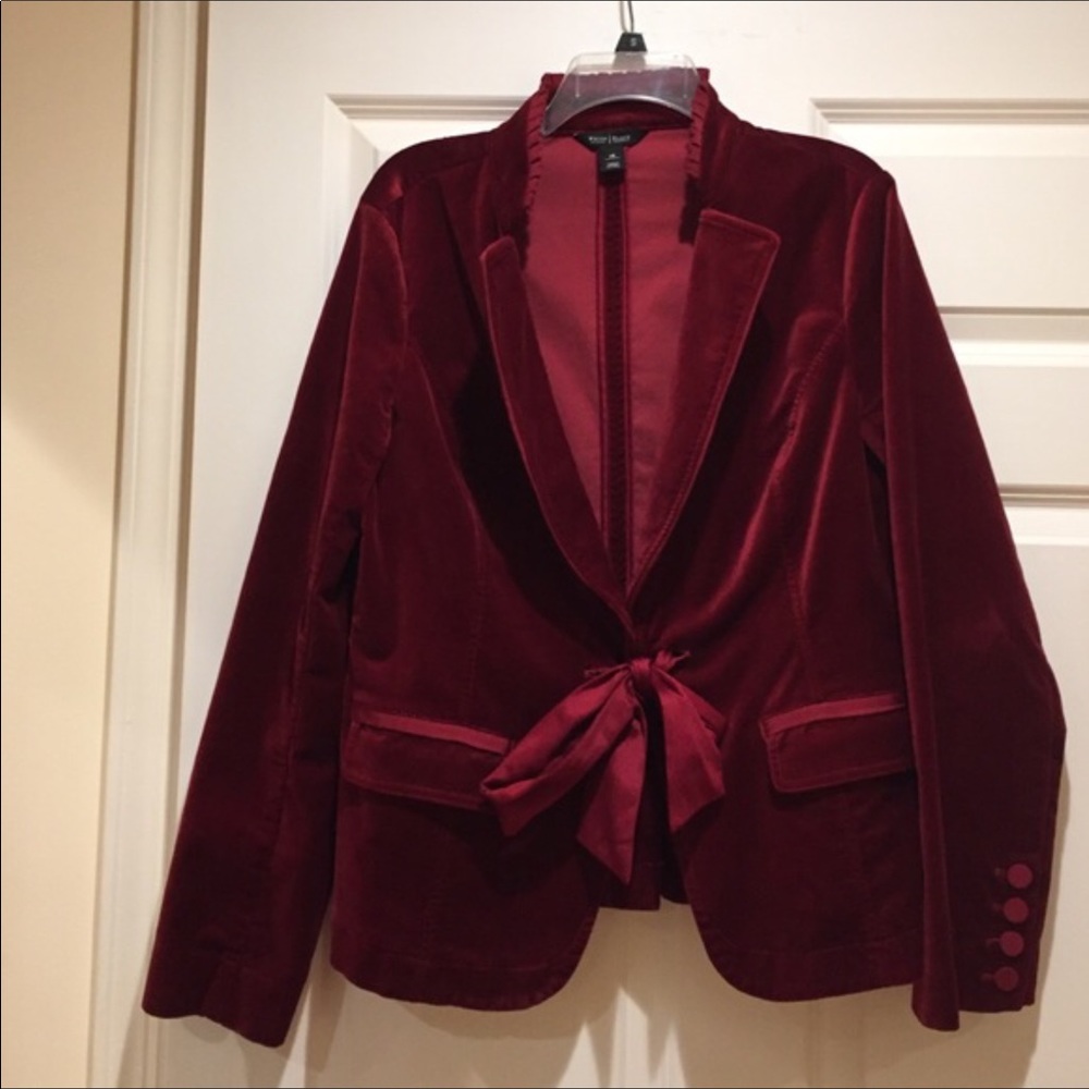 Red velvety feel dressy jacket